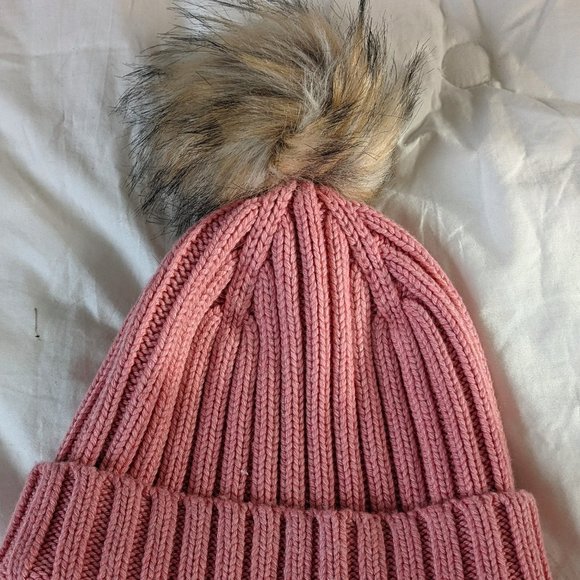 NWT's J. Crew Hat Ribbed Pom-Pom Beanie #BD134 Pink NEW